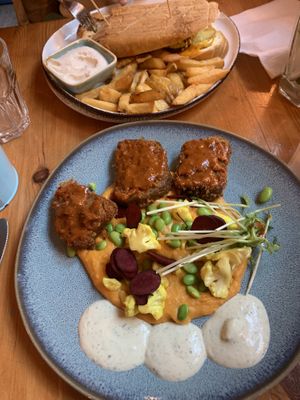 Seitan Medallions and Kubano Sandwich  at Balans Bistro in Bratislava