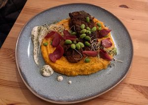 Seitan Medallions at Balans Bistro in Bratislava