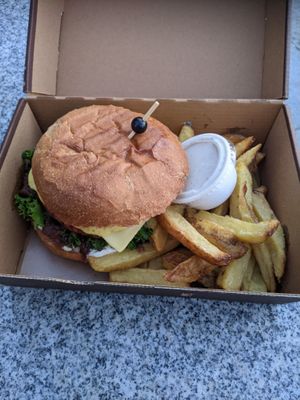 Tasty burger at Balans Bistro in Bratislava