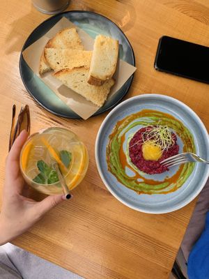 vegan tartare / made of beetroot, edamame, avocado, sprouts and more 😅  at Balans Bistro in Bratislava