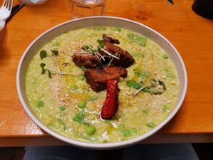 Risotto and seitan at Balans Bistro in Bratislava