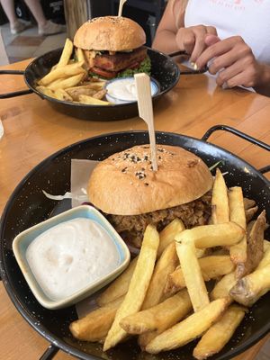 Seitan gyros & green burgrr  at Balans Bistro in Bratislava