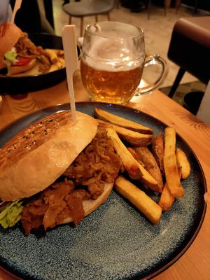 Vegan donner burger at Balans Bistro in Bratislava