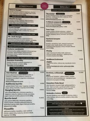 Menu 3/2023  at Balans Bistro in Bratislava