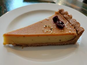 Amazing passion fruit cake. Gluten free at Balans Bistro in Bratislava