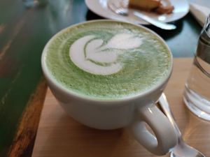 Matcha latte at Balans Bistro in Bratislava