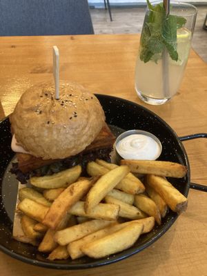 green burger at Balans Bistro in Bratislava