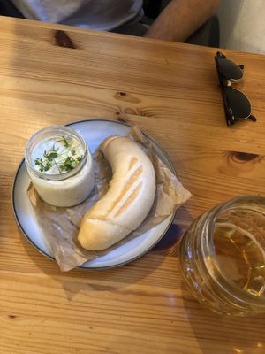 Local „salad“ (first starter on the menue, like a fish salad - very tasty!!)  at Balans Bistro in Bratislava