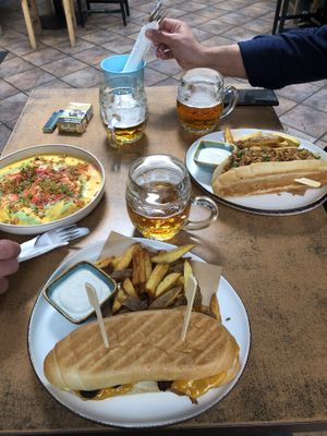 Pirohy (star dish) is the one on the left.  at Balans Bistro in Bratislava