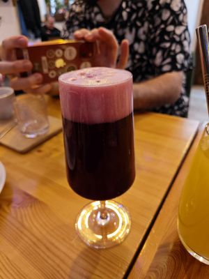 "Red Velvet" - Beer with homemade blackcurrant Syrup at Balans Bistro in Bratislava