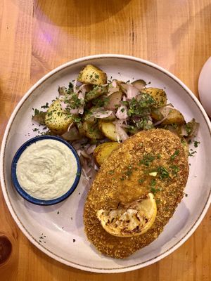 schnitzel  at Balans Bistro in Bratislava