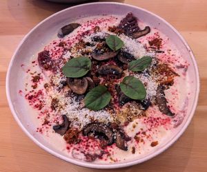 Ravioli with beetroot at Balans Bistro in Bratislava
