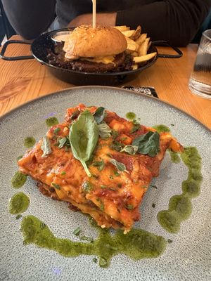 Vegan lasagna with beluga lentils (weekend special, not on regular menu)  at Balans Bistro in Bratislava