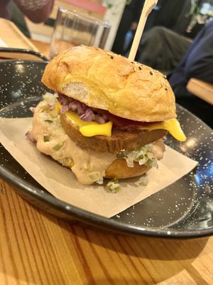 Seitan burger  at Balans Bistro in Bratislava