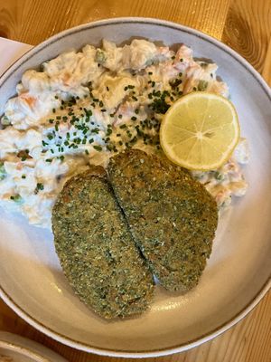 christmas menu - celery fish  at Balans Bistro in Bratislava