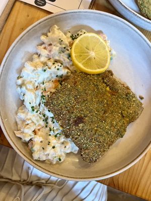 christmas menu - robi meat schnitzel  at Balans Bistro in Bratislava