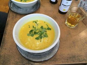 daily menu soup - thai coconut curry  at Balans Bistro in Bratislava