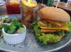 nachos burger  at Balans Bistro in Bratislava