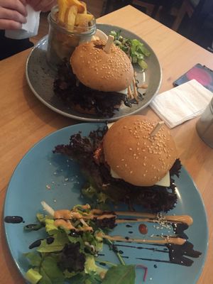 vegan burgers at Balans Bistro in Bratislava
