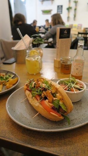 hot dog at Balans Bistro in Bratislava