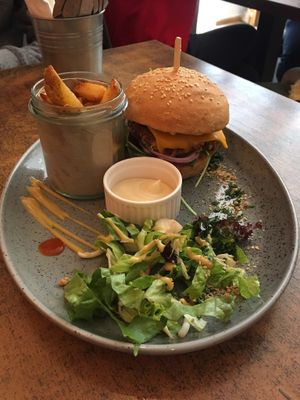 Burger at Balans Bistro in Bratislava