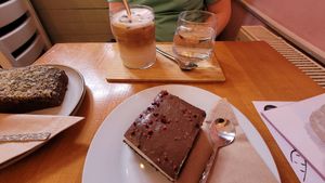 Delicious coffee and cakes! at Balans Bistro in Bratislava