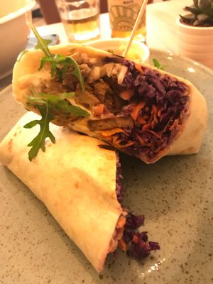 Seitan wrap at Balans Bistro in Bratislava