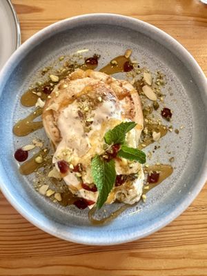 almond roll with espuma and glaze´  at Balans Bistro in Bratislava