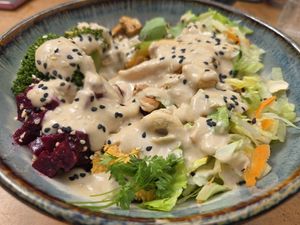 Salmon bowl at Balans Bistro in Bratislava