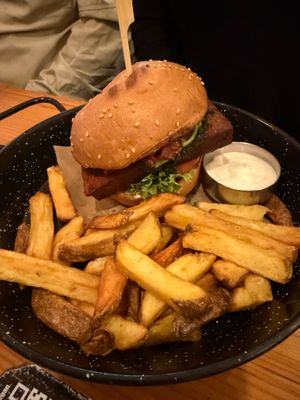 Balans burger with GF bun at Balans Bistro in Bratislava