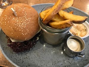 Balans Burger with Chips for 6,50€ at Balans Bistro in Bratislava