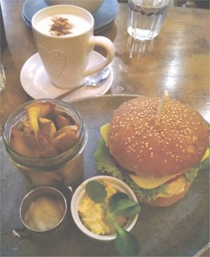 Balans Bistro veggie burger at Balans Bistro in Bratislava