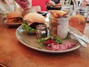 Yummy burger at Balans Bistro in Bratislava