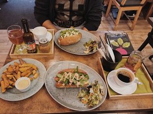 Avocado vegdog, mustard vegdog at Balans Bistro in Bratislava