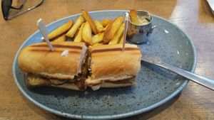 3/4 of vegan Cuban sandwich (summer speciality) at Balans Bistro in Bratislava