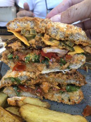 Inside Mexican burger - amazing! at Balans Bistro in Bratislava