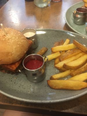 green burger at Balans Bistro in Bratislava