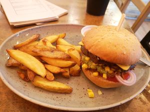 Weekend special burger at Balans Bistro in Bratislava