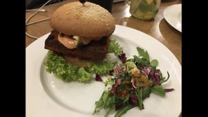Burger at Balans Bistro in Bratislava