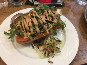 Hot dog at Balans Bistro in Bratislava