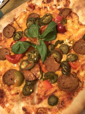 Spicy pizza at Balans Bistro in Bratislava