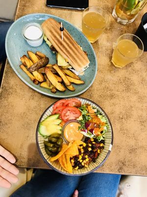 kubano sandwich and buddha bowl at Balans Bistro in Bratislava