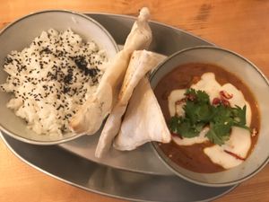 Indian curry at Balans Bistro in Bratislava