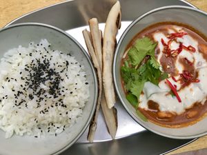 Hot madras curry at Balans Bistro in Bratislava