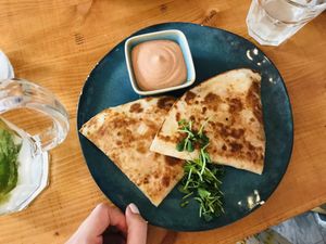 quesadilla with loads of cheese!  at Balans Bistro in Bratislava