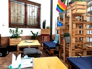 Outside sitting  at Balans Bistro in Bratislava