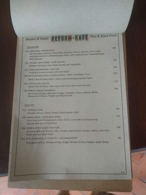 Menu Page 1 at Reform Kafe in Chiang Mai