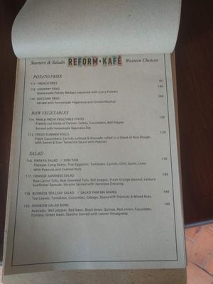 Menu Page 2 at Reform Kafe in Chiang Mai