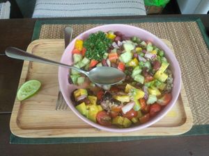 Rainbow salad bowl at Reform Kafe in Chiang Mai