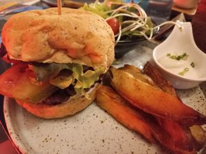 Mushroom burger at Reform Kafe in Chiang Mai